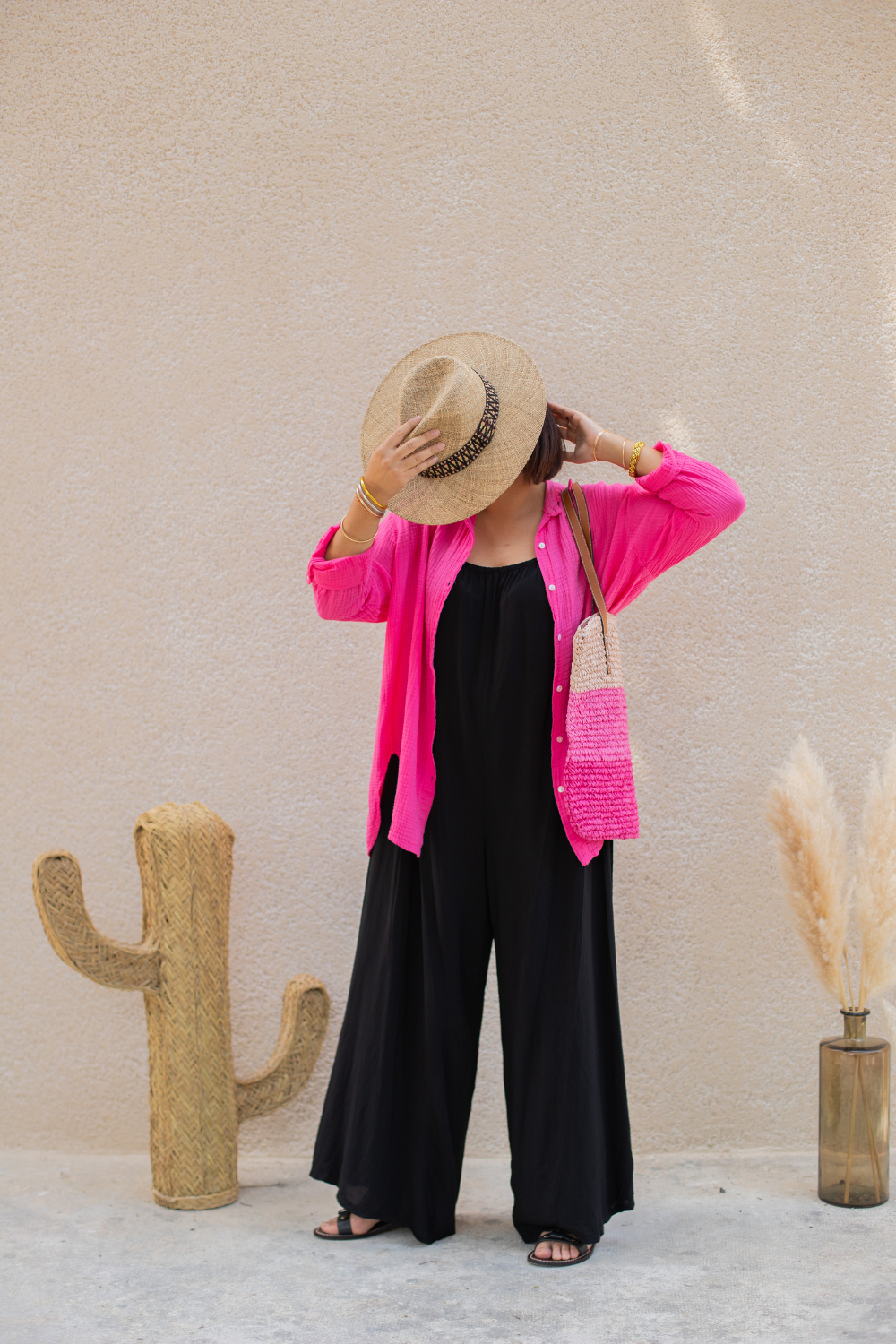 Chemise femme grande taille FRUTY en Gaze de coton rose - Coeurves