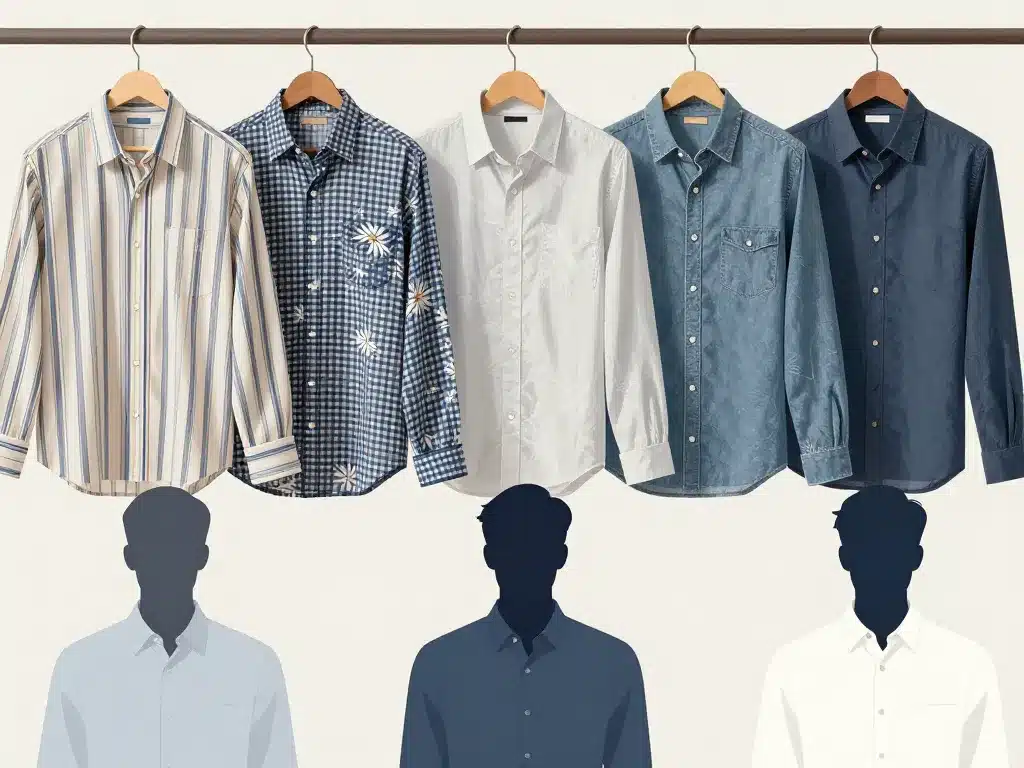 chemise vintage homme différents motifs et matières