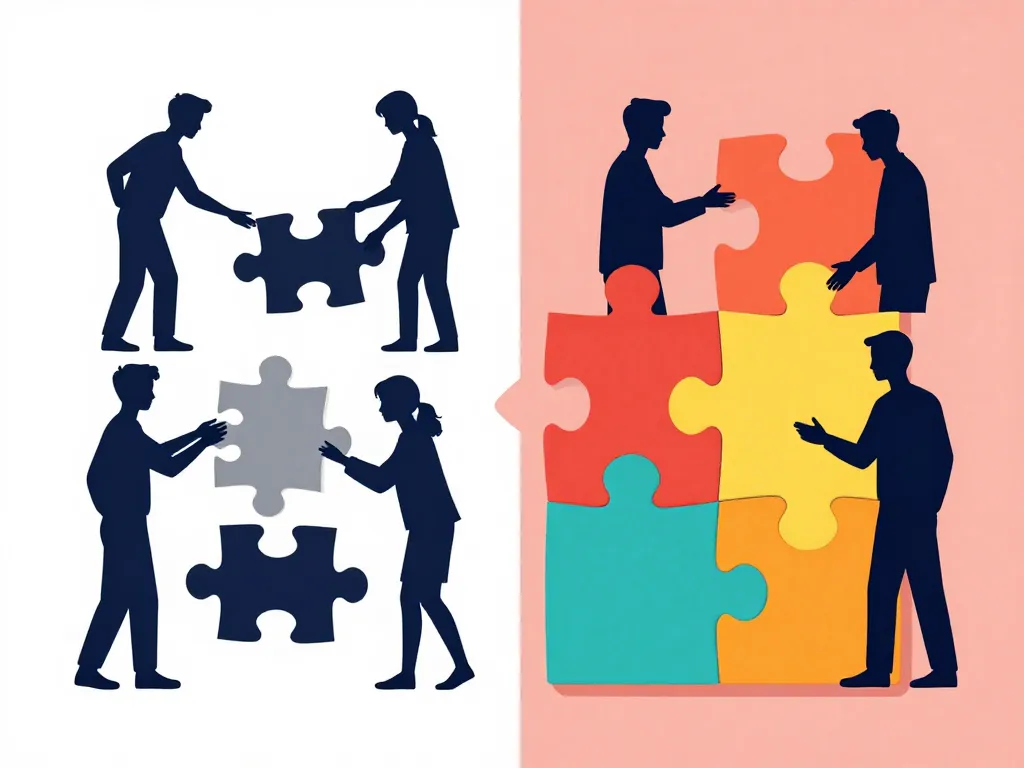 Image SEO différence collaboration et coopération symbolique