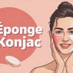 éponge konjac avis dermatologue illustration soin visage
