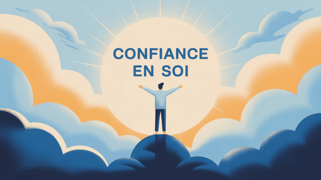 être sûr de soi illustration sommet équilibre