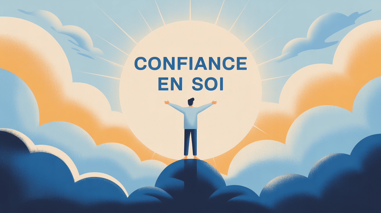 être sûr de soi illustration sommet équilibre