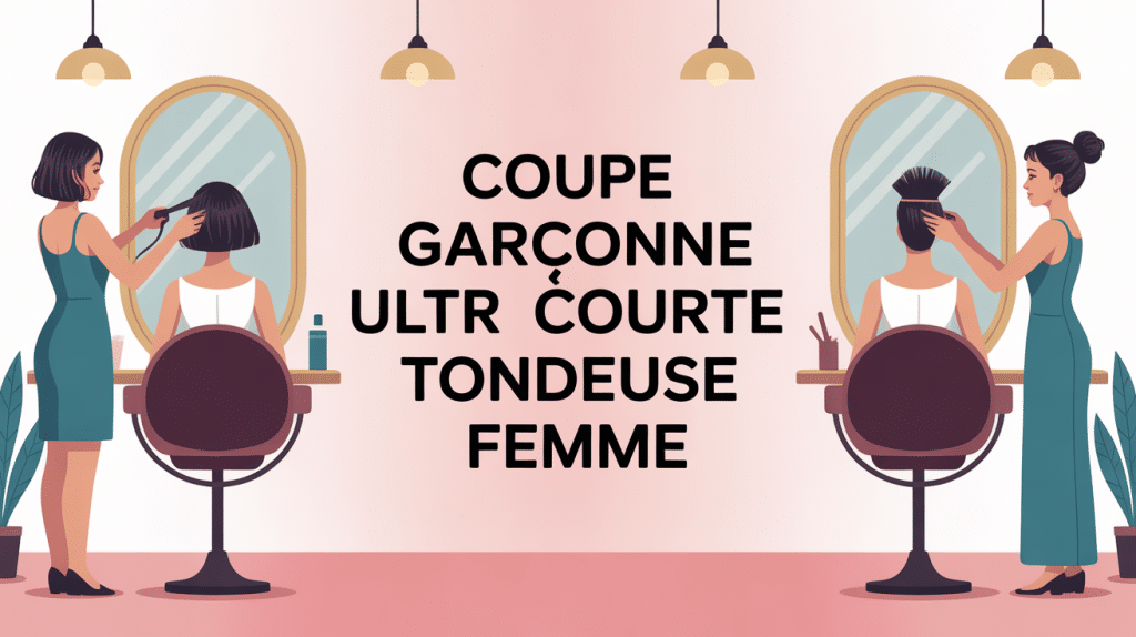 visuel transformation coupe garçonne ultra courte femme tondeuse