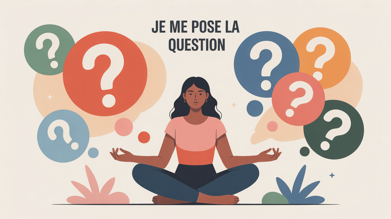 illustration méditative je me pose la question introspection