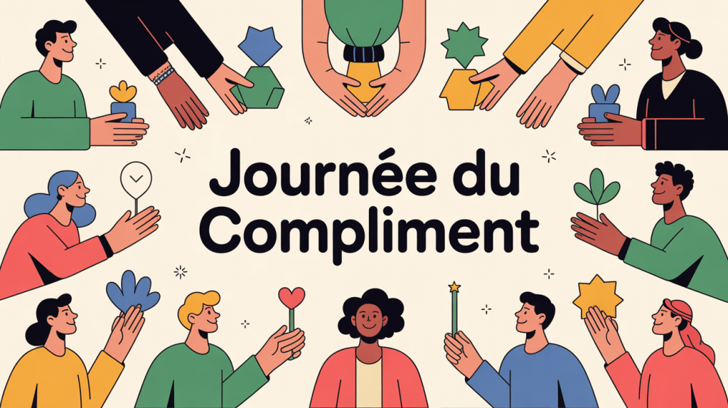 illustration journée du compliment ambiance chaleureuse