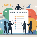 illustration liste valeurs collaboration entreprise