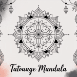 illustration mandala tatouage raffiné avec lotus et fleur de vie