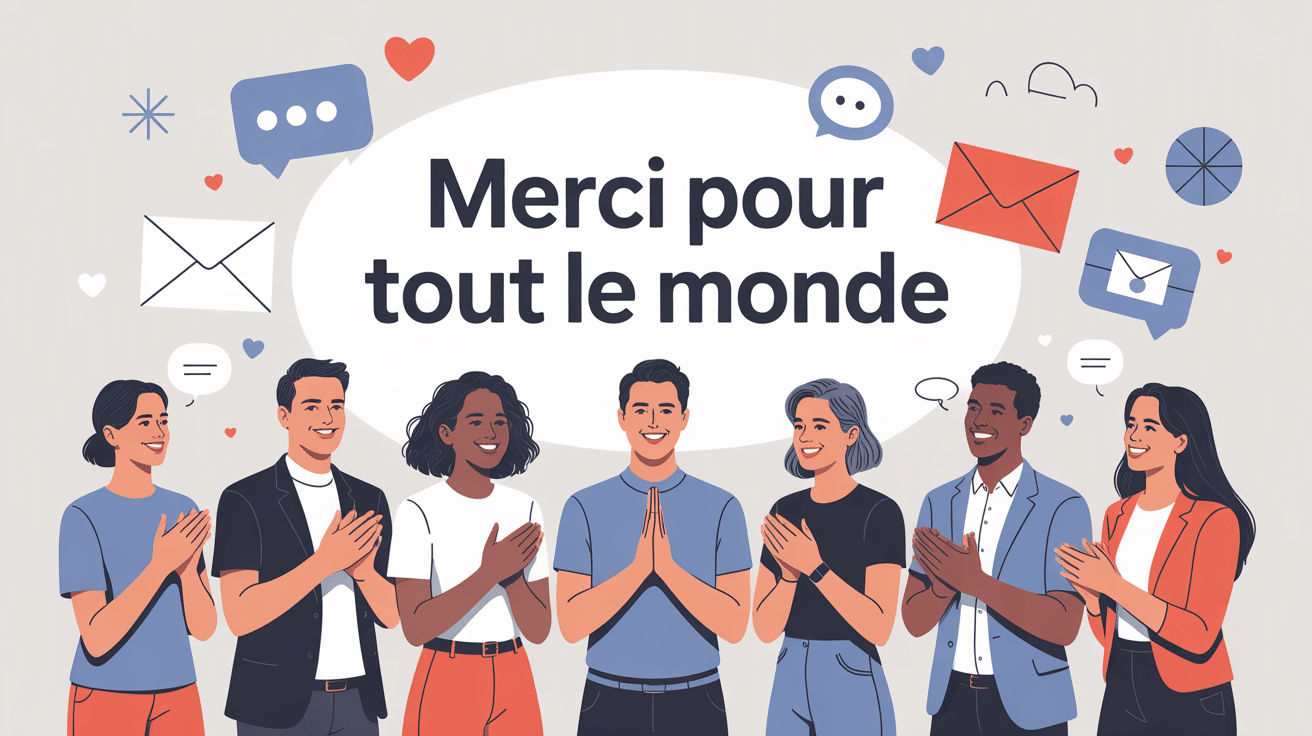 illustration groupe merci pour tout le monde alternatives élégantes