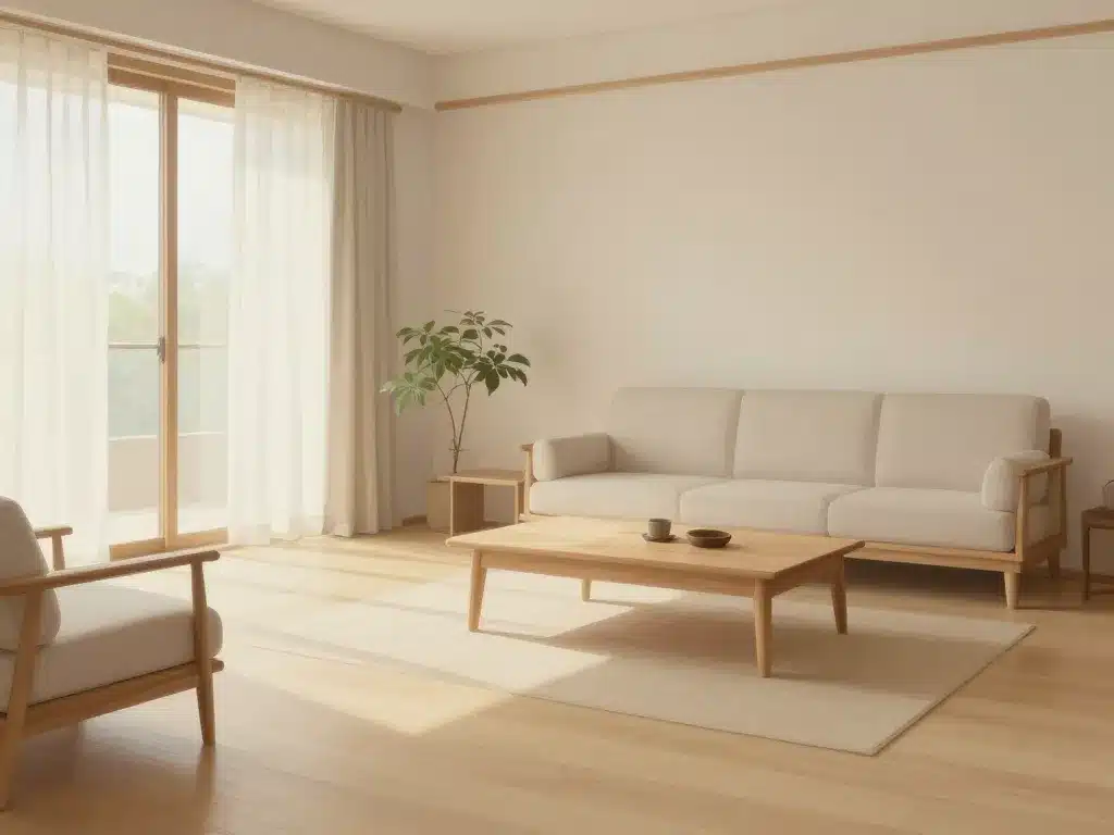minimaliste japonais salon espace vide design naturel