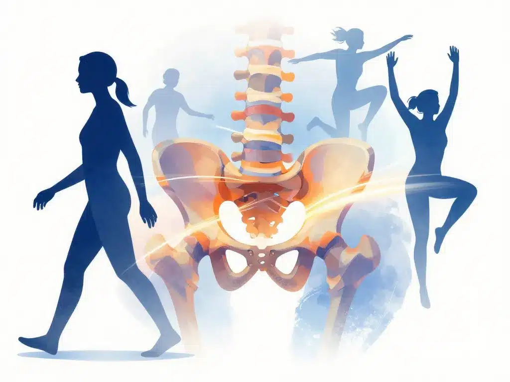 Illustration symbolique muscle du bassin anatomie hanche et rachis