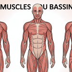 Illustration muscle du bassin anatomie schématique groupes principaux