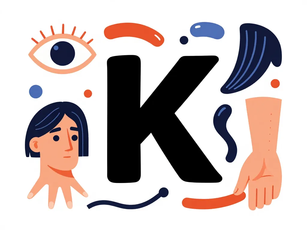 vue d'ensemble partie du corps en k stylisée