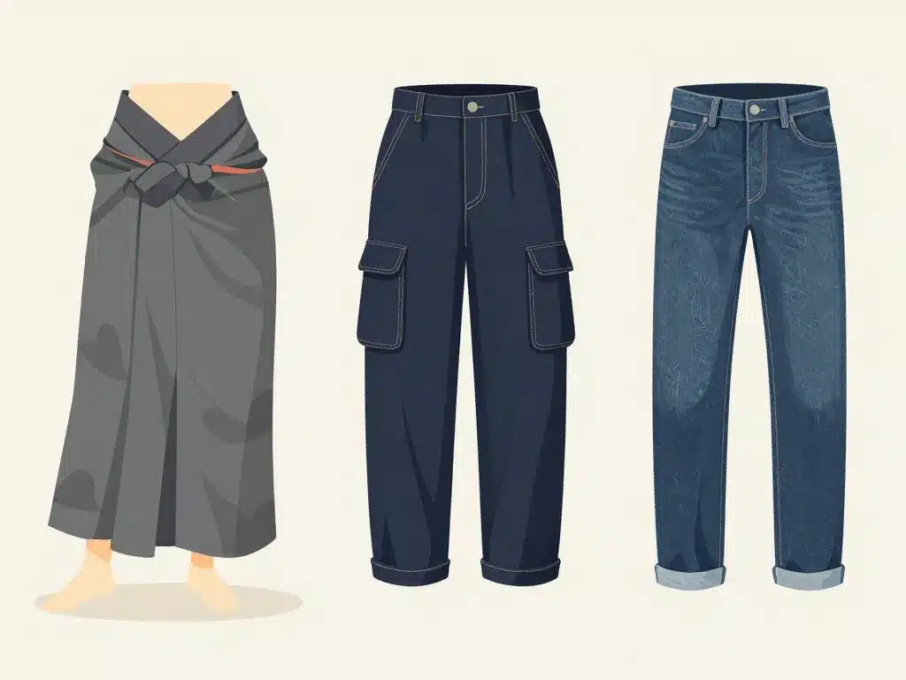 types pantalon japonais sarouel jean workwear