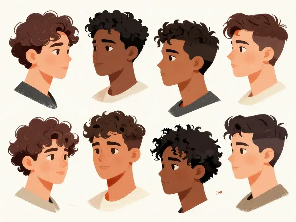 perm homme plusieurs styles selon forme du visage