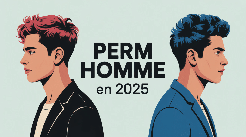 illustration perm homme modernes et boucles tendances