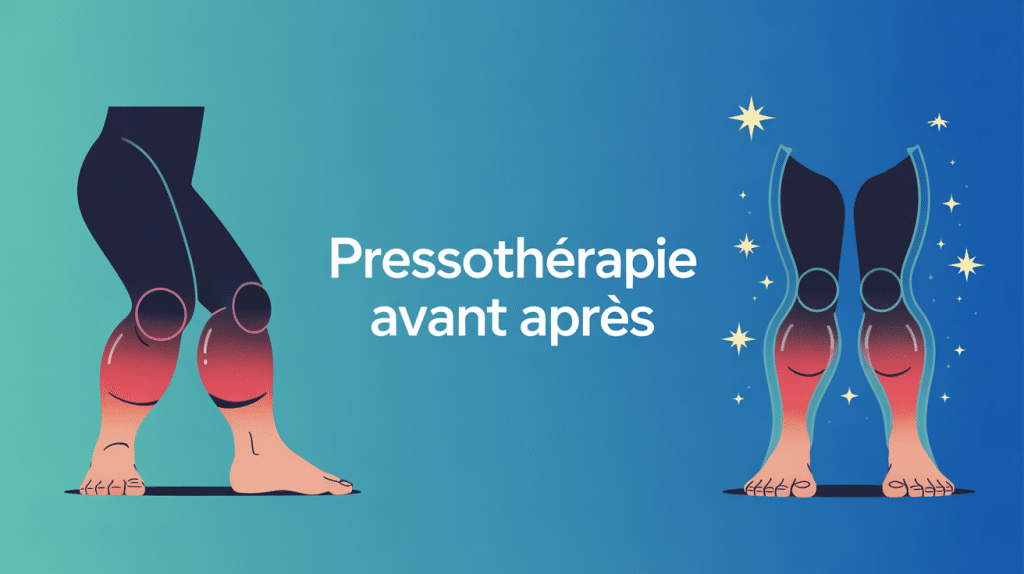 pressothérapie avant après jambes lourdes et affinées