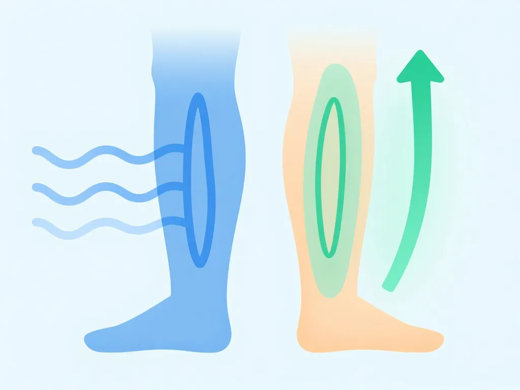pressothérapie avant après diagramme stimulation circulation