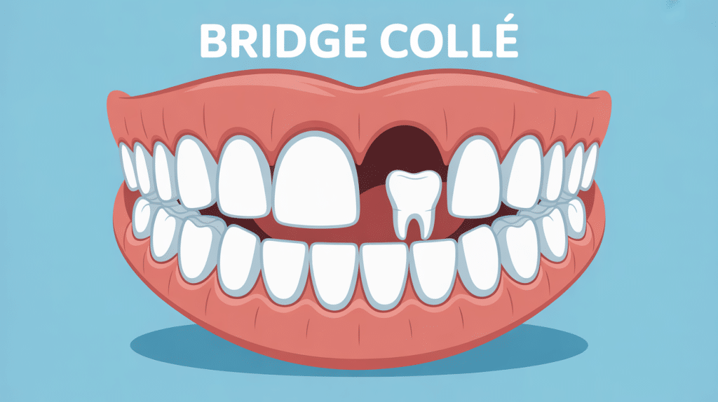 prix bridge collé visuel bouche stylisée