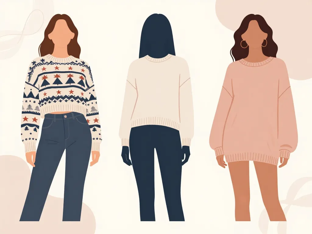 différentes morphologies femme avec pull noël chic adapté