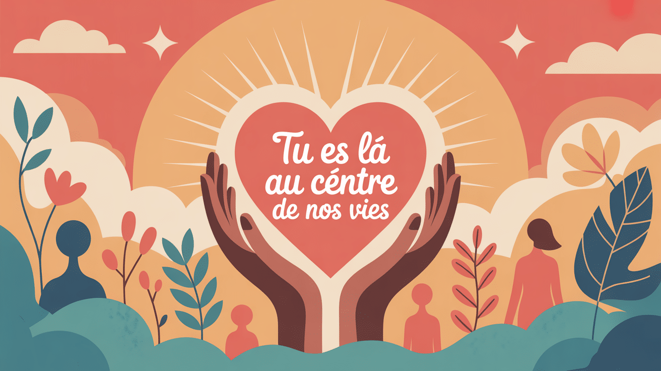 tu es la au coeur de nos vie image symbolique coeur lumineux