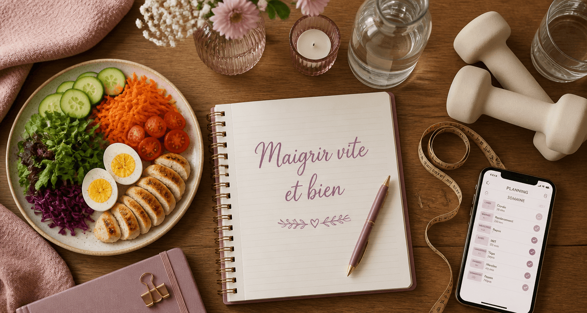maigrir vite et bien carnet repas sain haltères