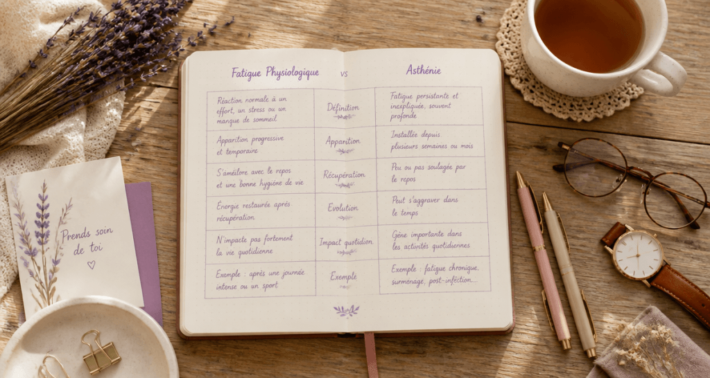 manque d energie que faire tableau comparatif fatigue asthénie