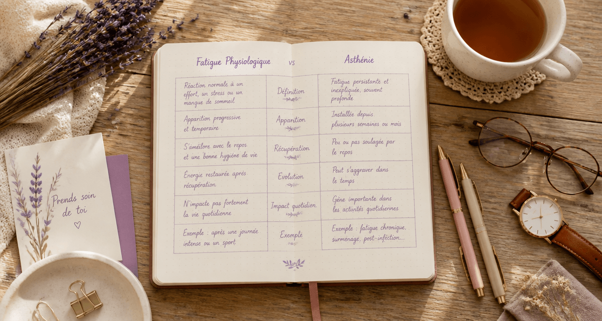 manque d energie que faire tableau comparatif fatigue asthénie