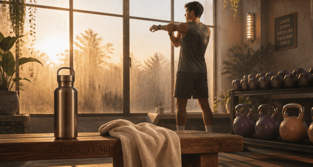 musculation le matin étirements salle au lever du soleil