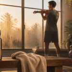 musculation le matin étirements salle au lever du soleil