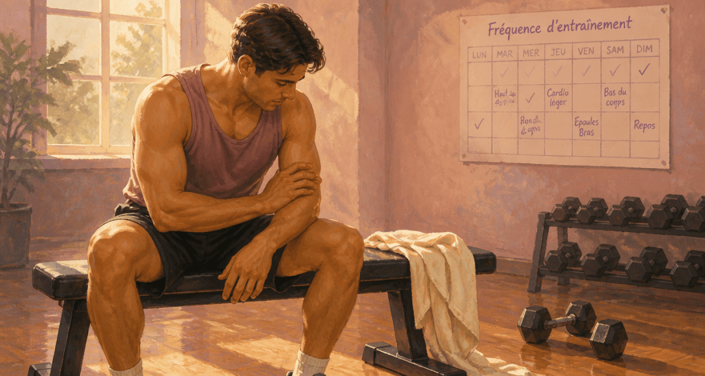 musculation tous les jours homme fatigué sur banc