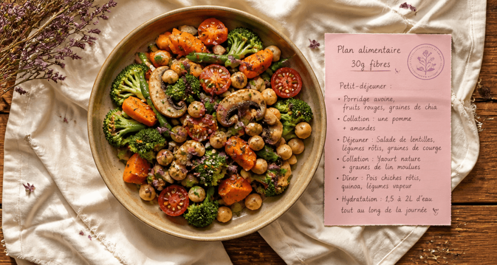 plan alimentaire pour perte de poids assiette légumes et fibres