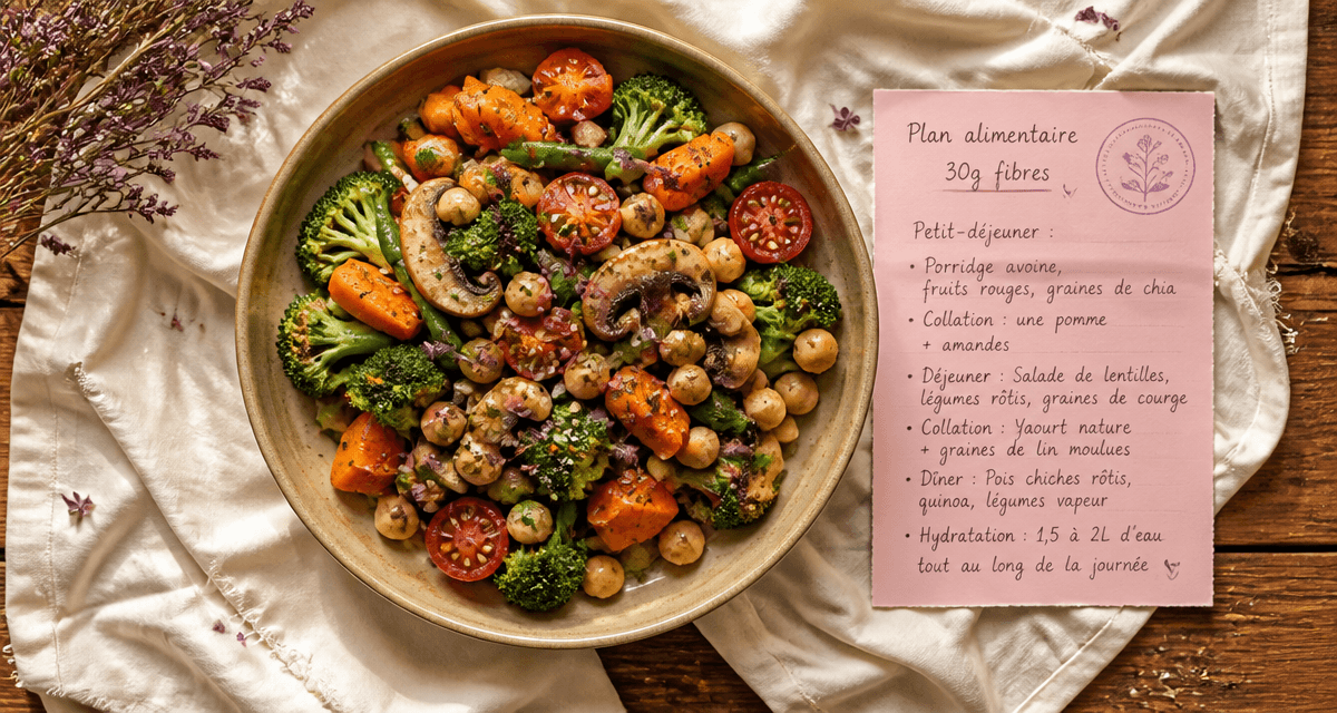 plan alimentaire pour perte de poids assiette légumes et fibres