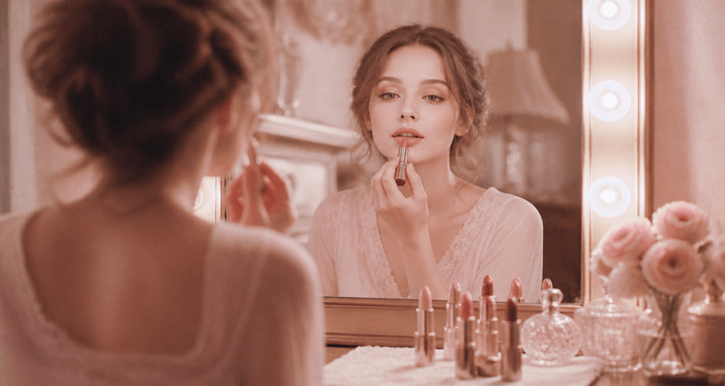 quelle couleur de rouge à lèvres pour peau claire femme applique nude
