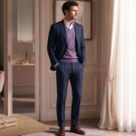 style bcbg homme costume bleu marine