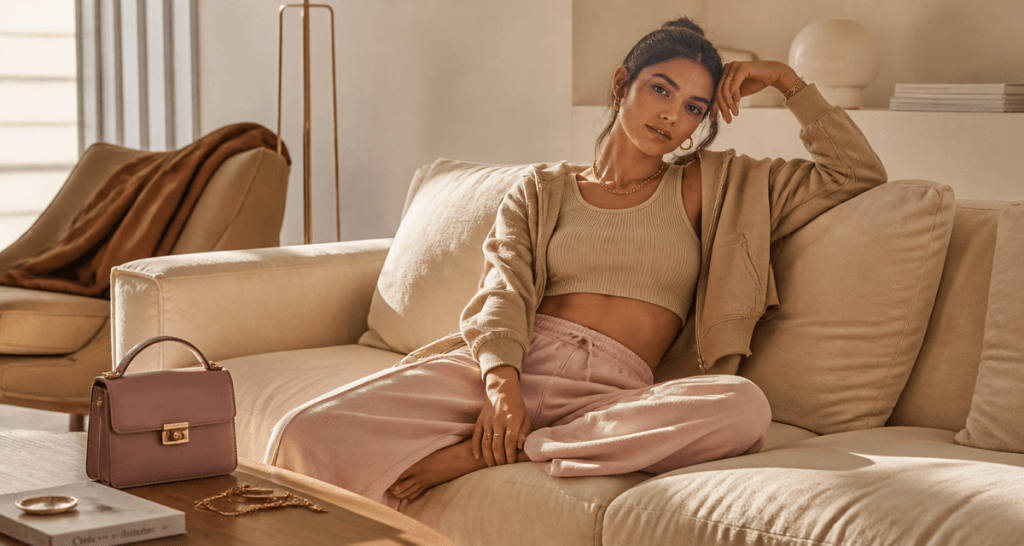 tenue chill femme loungewear canapé