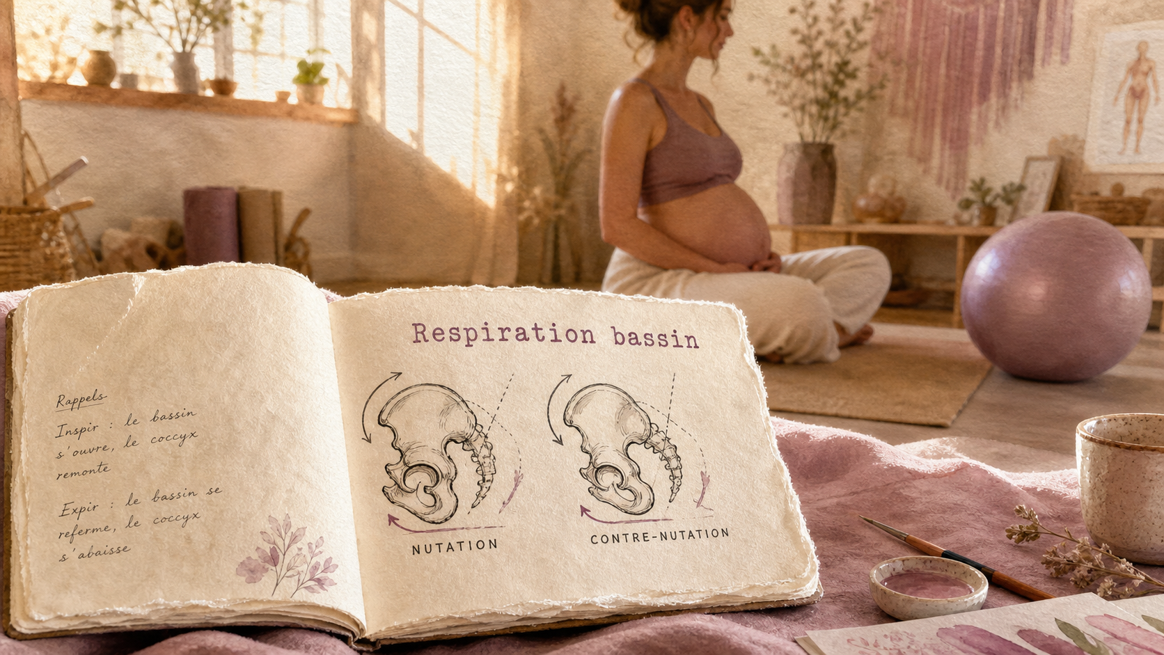 bassin femme enceinte : respiration pour libérer les tensions