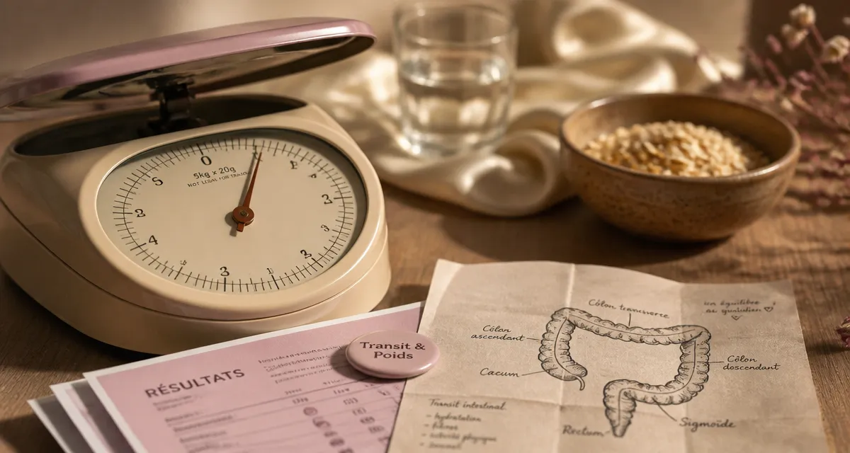 Constipation et prise de poids : gras ou rétention, schéma digestion et balance