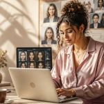 ia femme jeune professionnelle écrans avatars