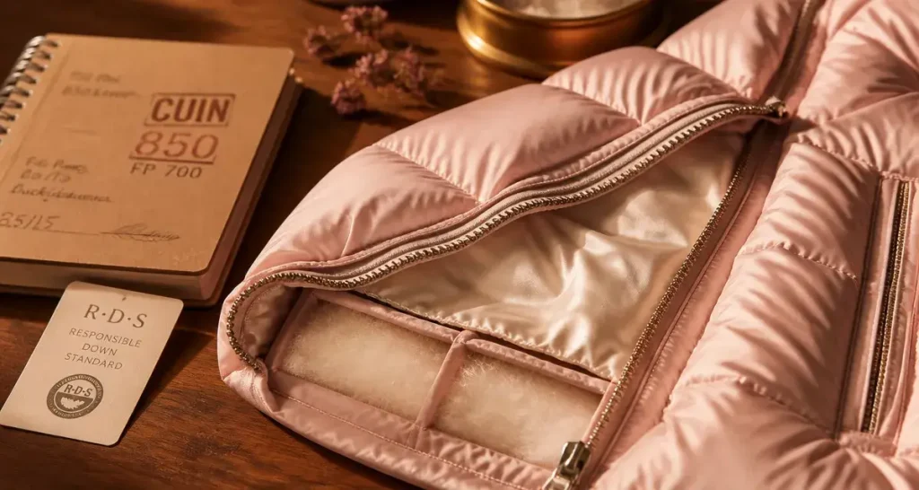 Marque de doudoune de luxe, doudoune en duvet et coutures thermiques