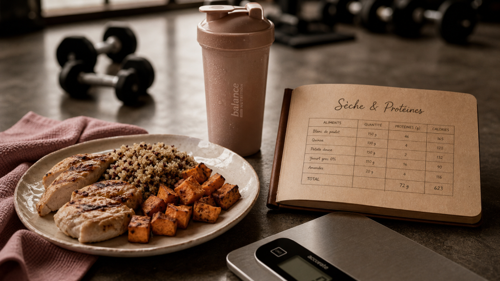 Qu est ce qu une seche en musculation : poulet, quinoa, shaker et entraînement pour brûler les graisses sans perdre de muscle