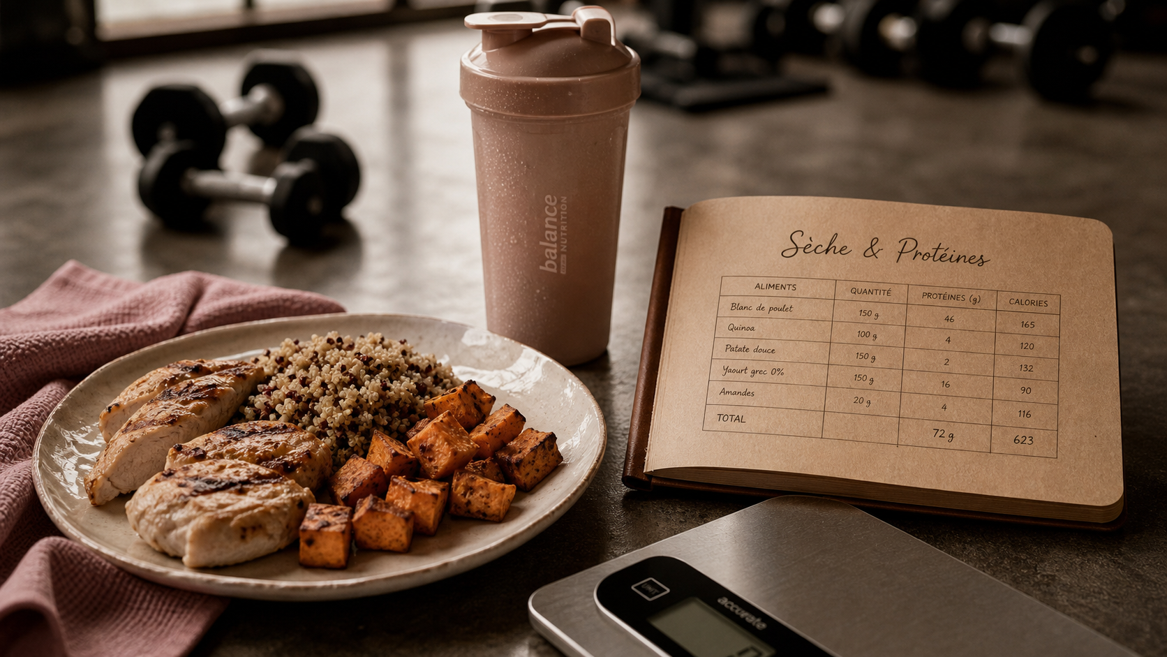 Qu est ce qu une seche en musculation : poulet, quinoa, shaker et entraînement pour brûler les graisses sans perdre de muscle
