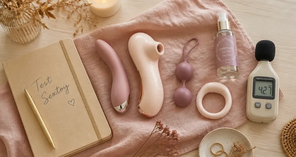 test sextoy accessoires sur table