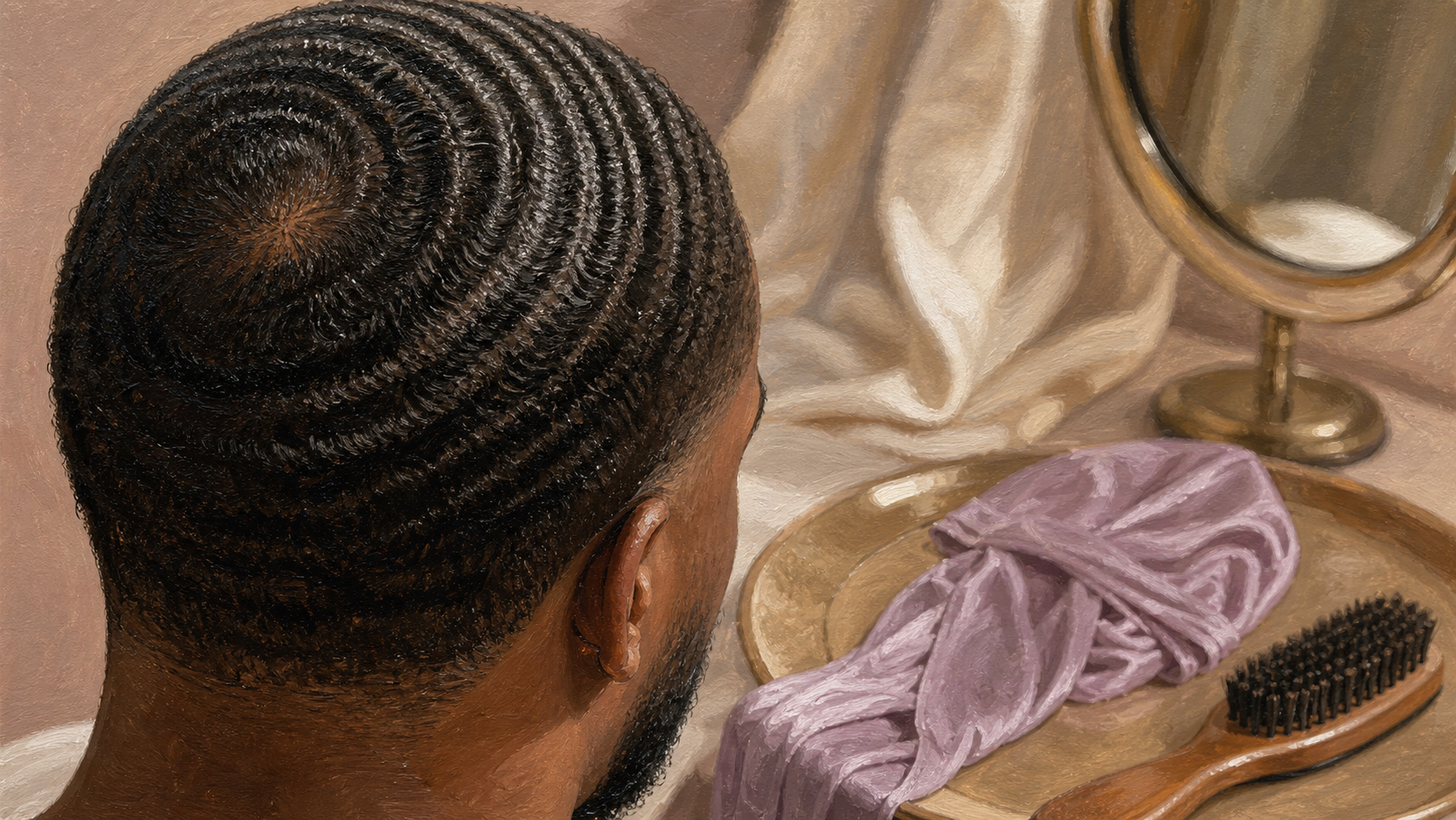 Wave coiffure : nuque avec waves 360/720, brosse et durag