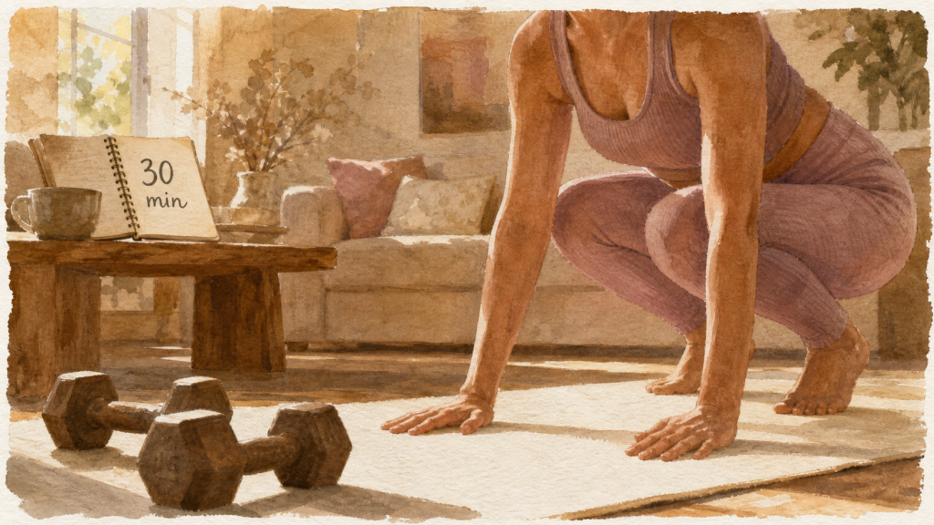 30 min de sport par jour : squats, dos et cœur