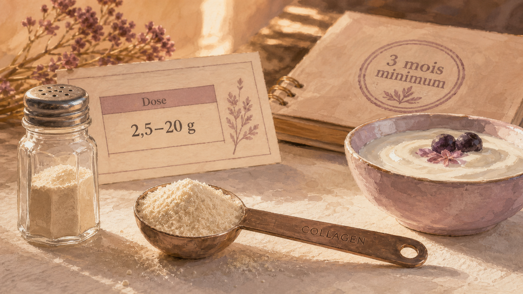 Combien de collagène par jour : dose 2,5 à 20 g