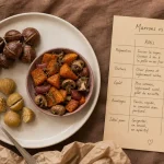 Les marrons font ils grossir ? Assiette de marrons et guide cuisson/portions