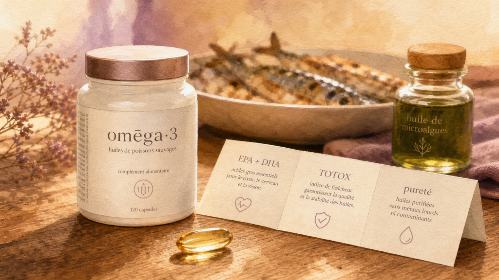 Omega 3 dietary supplement EPA DHA : pureté et TOTOX