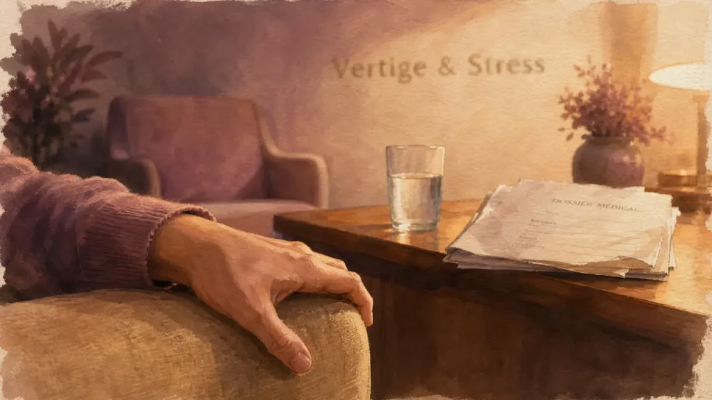 Stress vertige en salle d’attente calme