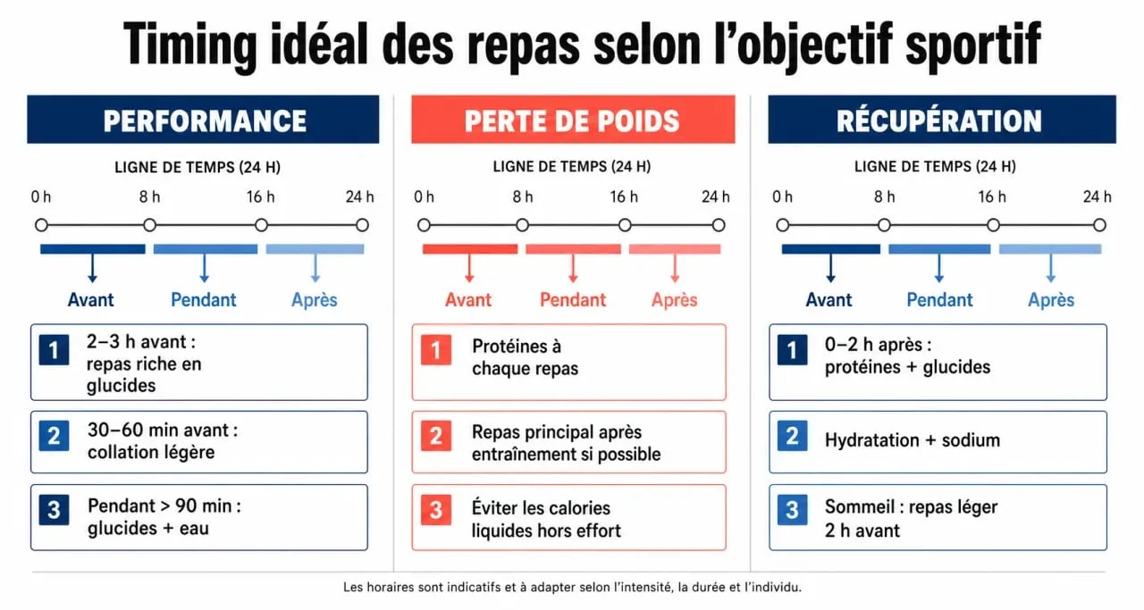 Comparatif timing repas et sport pour la perte de poids