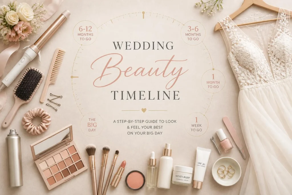 Planning beauté de mariage : l’ordre à suivre pour coiffure, maquillage et tenue